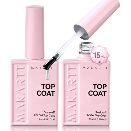 Makartt Gel Top Coat Set 15ml front view with diamond-shine finish