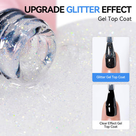 Makartt Glitter Gel Top Coat 15ML application on nails