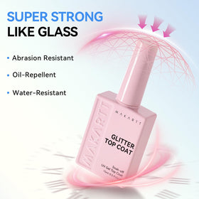 Makartt Glitter Gel Top Coat 15ML showing glitter dispersion
