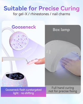 Makartt Gooseneck Flash Lamp in use for detailed nail art