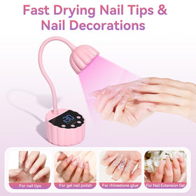 Makartt Gooseneck UV LED Nail Lamp on a stylish vanity