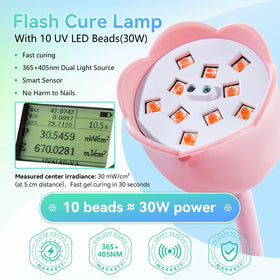 Makartt Gooseneck UV Nail Lamp with LCD display showing timer