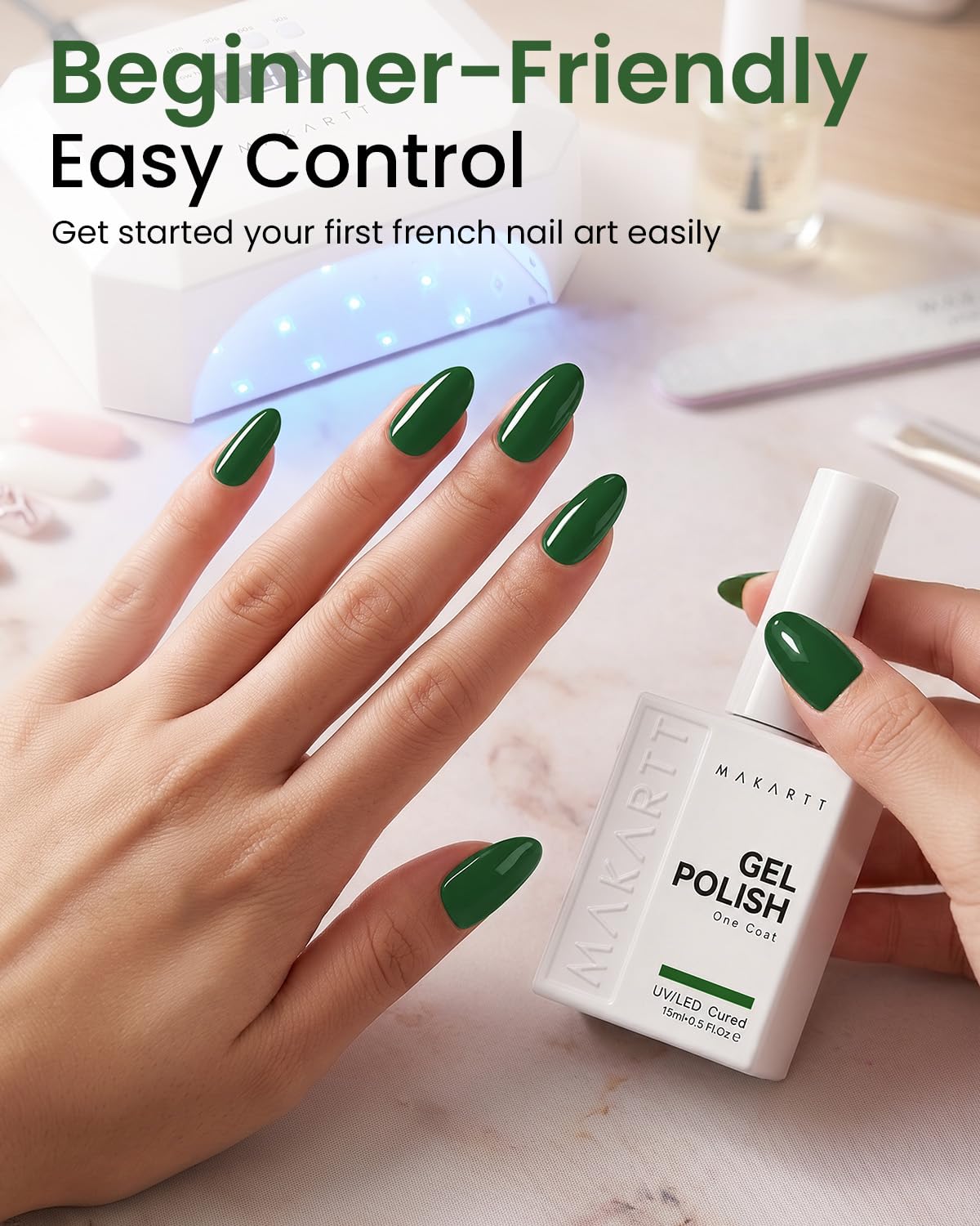 Makartt green gel polish packaging details