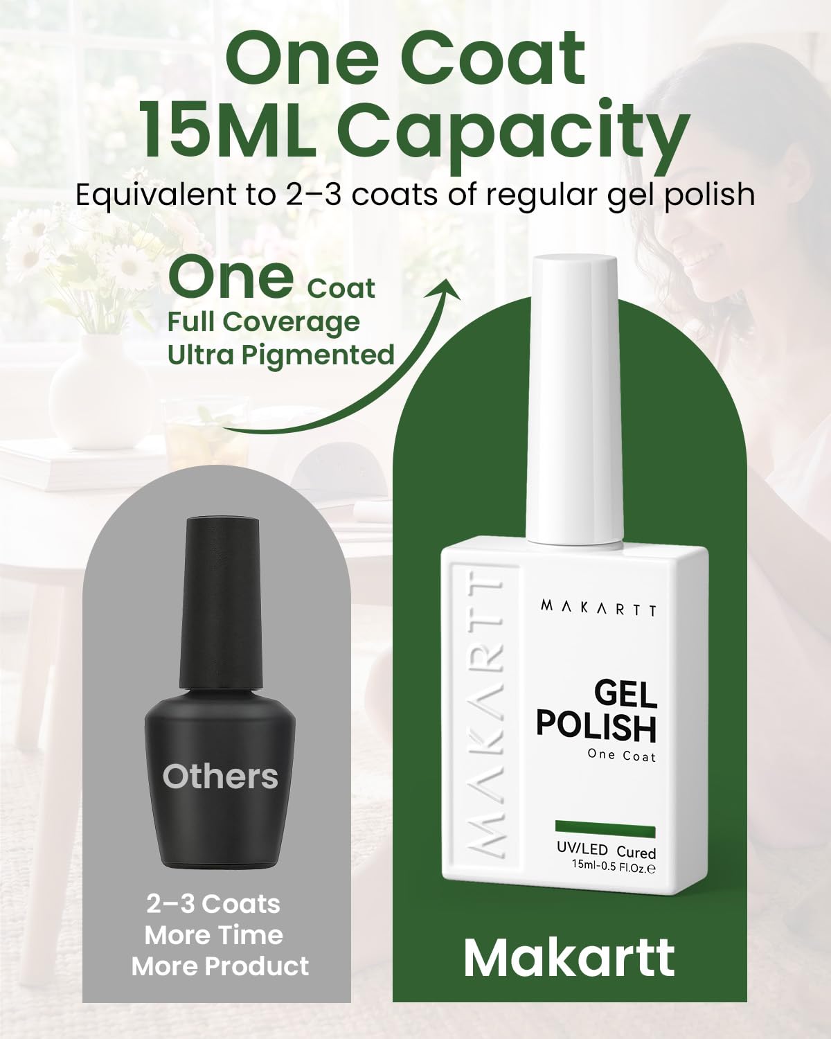 Makartt green gel polish with UV lamp for curing