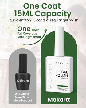 Makartt green gel polish with UV lamp for curing