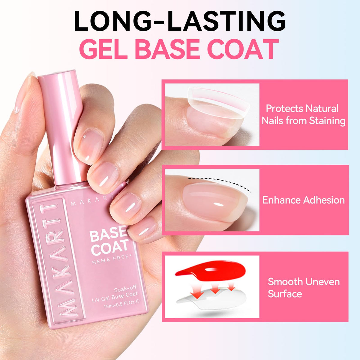 Makartt Hema-Free Gel Base Coat 15ML packaging