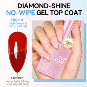 Makartt Hema-Free Gel Top Coat 15ml in use on nails