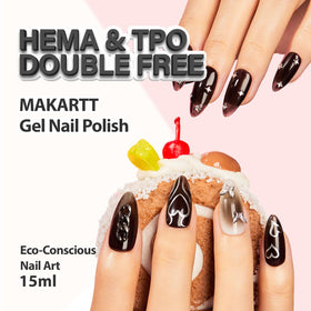 Makartt Jelly Black Gel Nail Polish 15ML bottle with cap