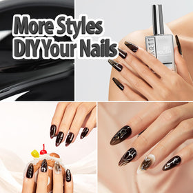 Makartt Jelly Black Gel Nail Polish 15ML curing under UV lamp