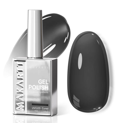 Makartt Jelly Black Gel Nail Polish 15ML front view