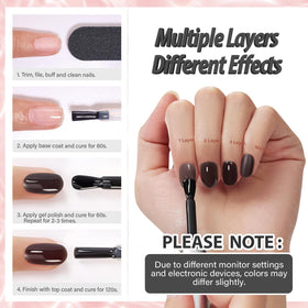 Makartt Jelly Black Gel Nail Polish 15ML swatch on nail