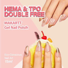 Makartt Jelly Bright Nude Gel Nail Polish 15ML bottle side view