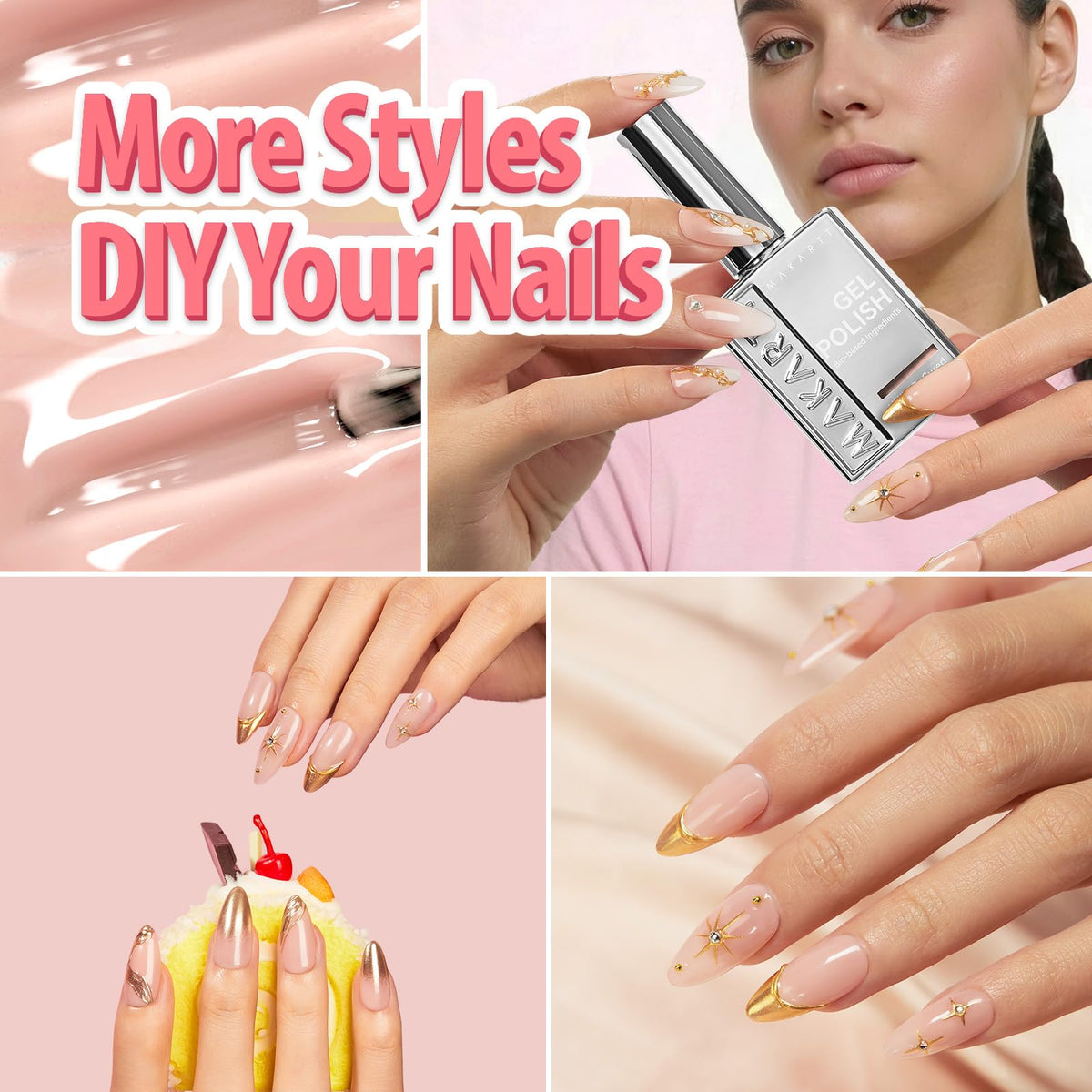 Makartt Jelly Bright Nude Gel Nail Polish 15ML packaging details