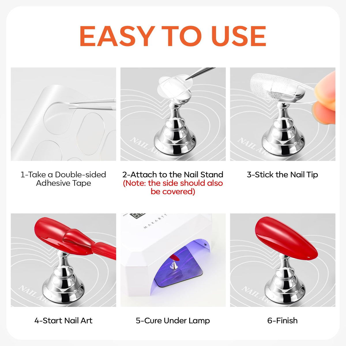 Makartt Magnetic Nail Stand setup with UV LED lamp