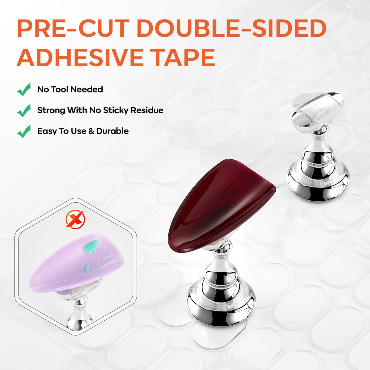 Makartt Magnetic Nail Stand with sticky tabs included