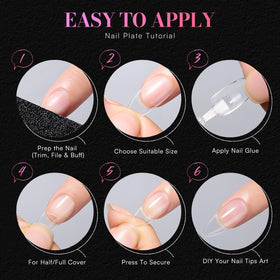 Makartt Medium Almond Nail Tips with finished nail art