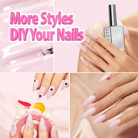 Makartt Milky Pink Gel Nail Polish with UV lamp for curing