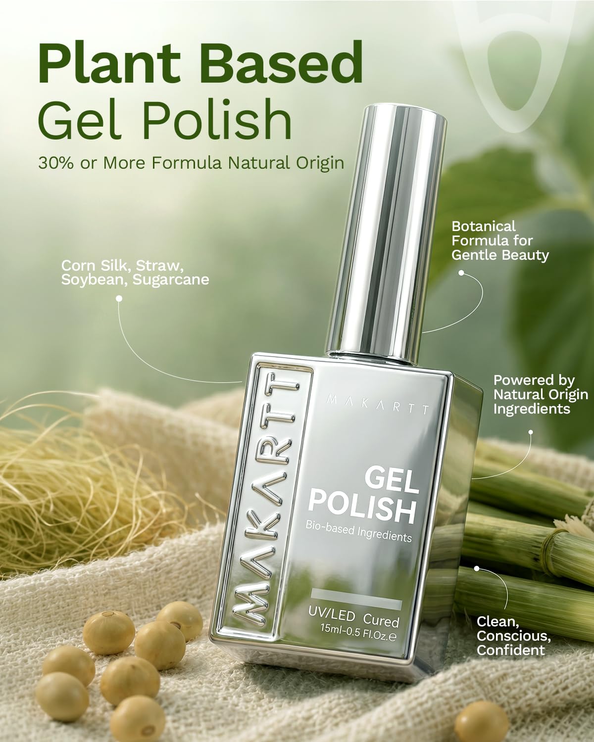 Makartt Milky White Gel Nail Polish 15ML bottle with cap
