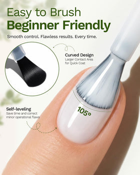 Makartt Milky White Gel Nail Polish 15ML brush close-up