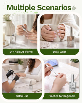 Makartt Milky White Gel Nail Polish 15ML on a nail art display