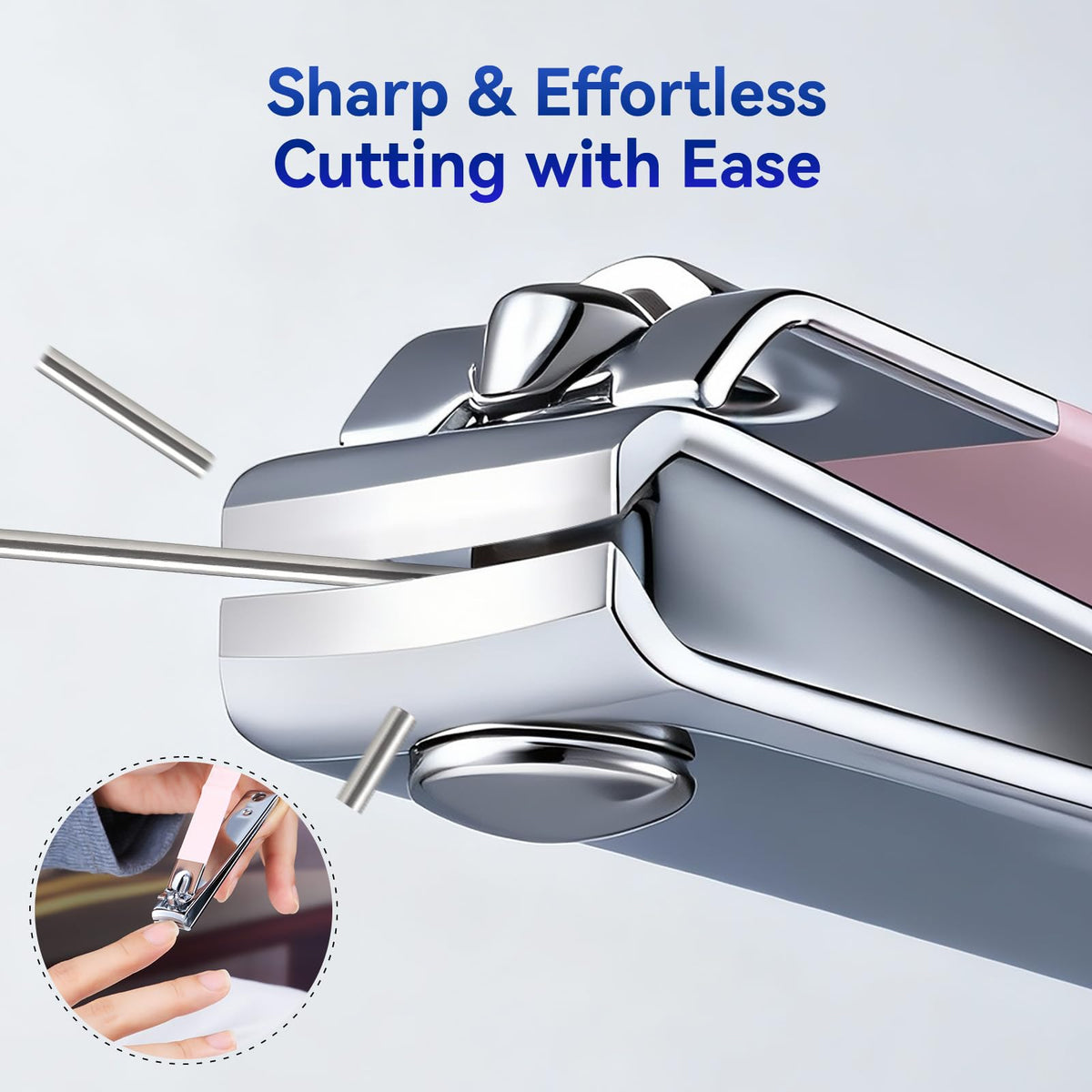 Makartt Nail Clipper Set showing sharp blades for thick nails