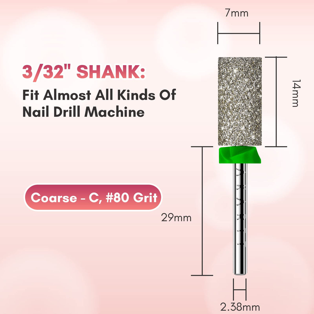 Makartt Nail Drill Bit C#80 grit for nail shaping