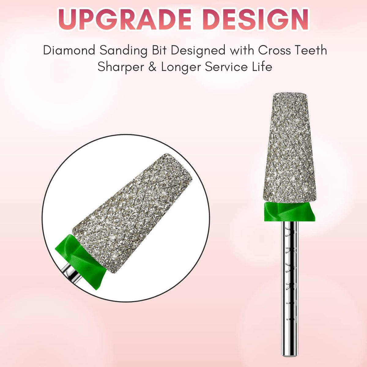 Makartt Nail Drill Bit C #80 Grit tapered barrel side view