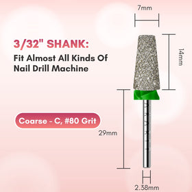 Makartt Nail Drill Bit C #80 Grit with dust-proof ring
