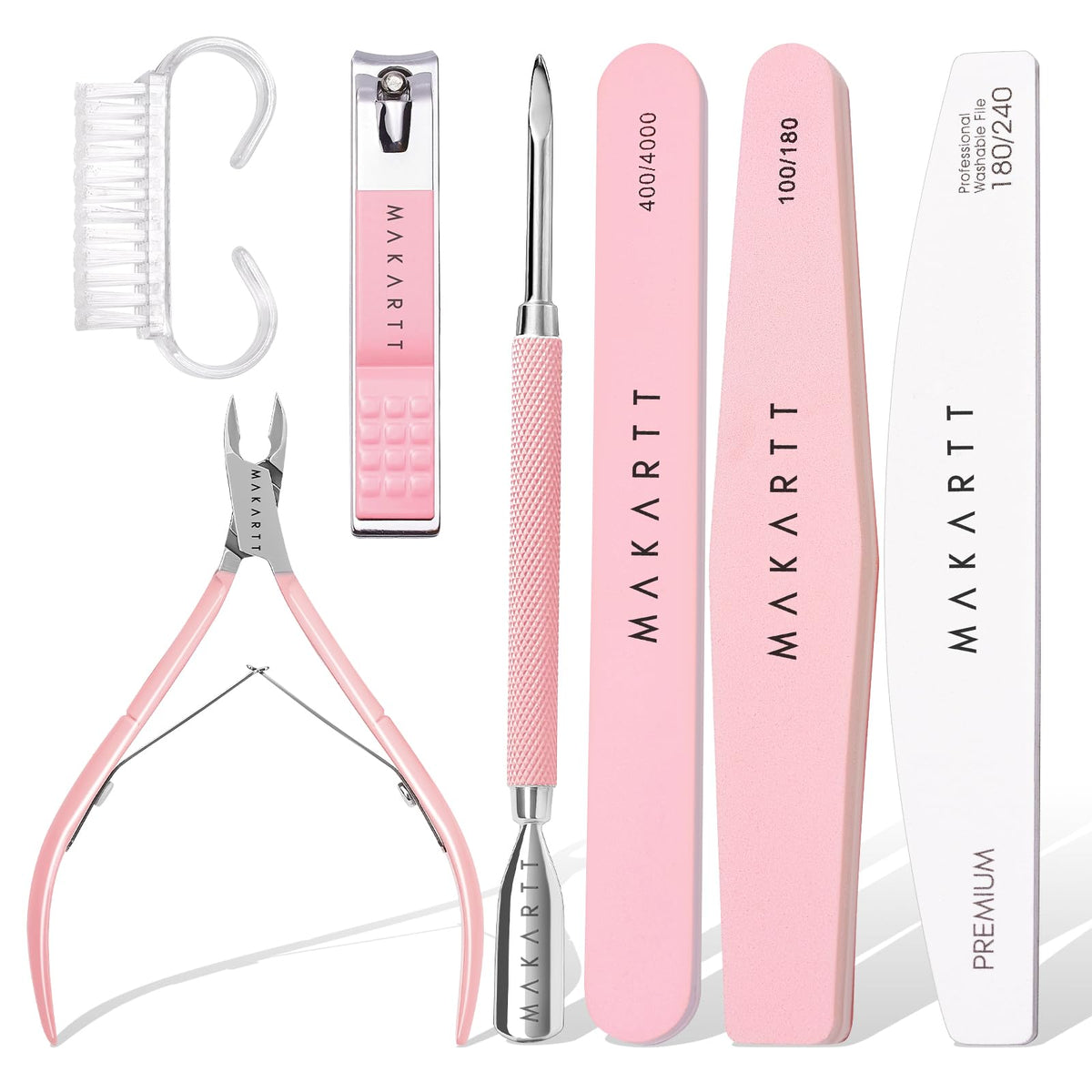 Makartt Nail File and Buffer Set front view with tools