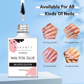 Makartt Nail Foil Glue Transfer Gel 15ML application on nails