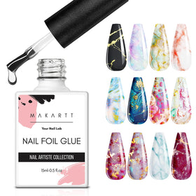 Makartt Nail Foil Glue Transfer Gel 15ML with foil stickers