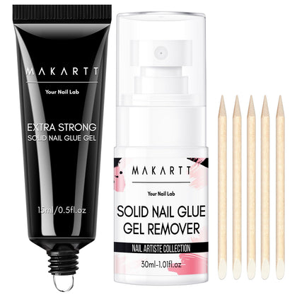 Makartt Nail Glue and Remover Kit front view with packaging
