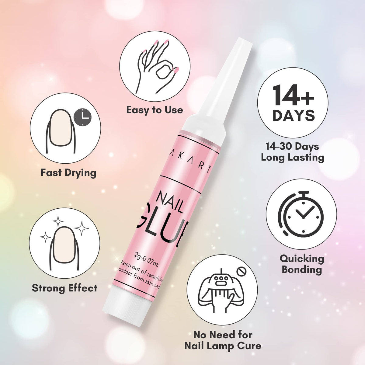 Makartt Nail Glue in use applying press-on nails