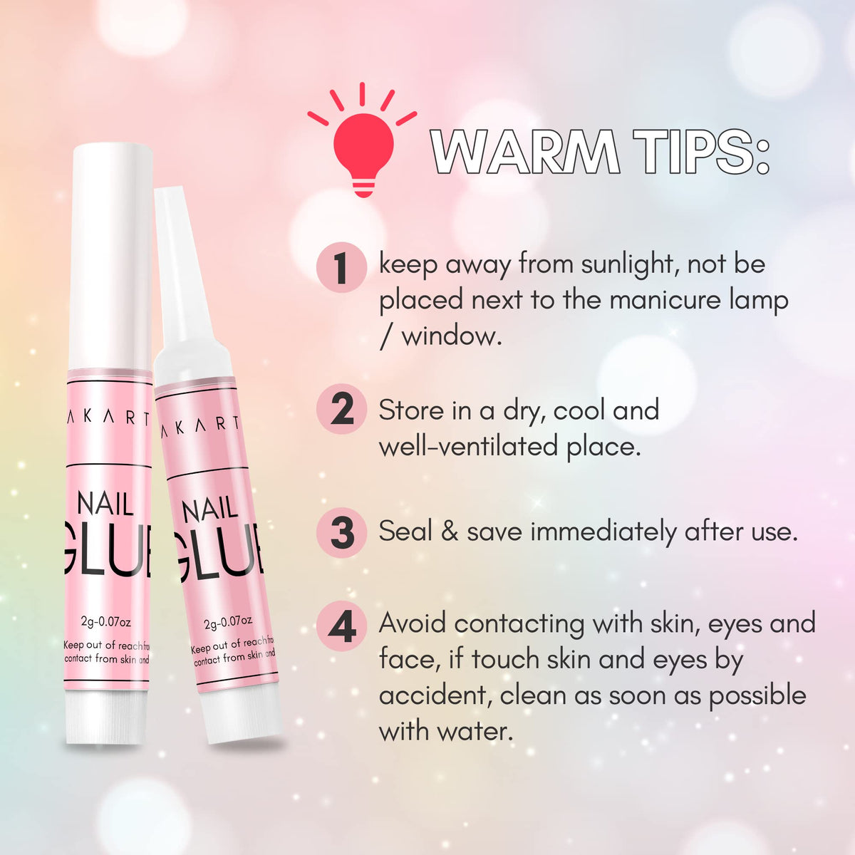 Makartt Nail Glue packaging with mini tubes