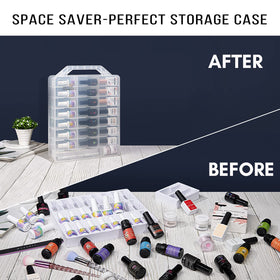 Makartt nail polish organizer with various nail polish bottles