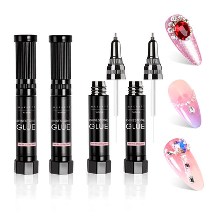Makartt Nail Rhinestone Glue front view with dual applicator
