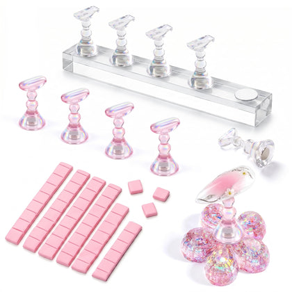 Makartt Nail Stand Kit with rainbow holders for nail art