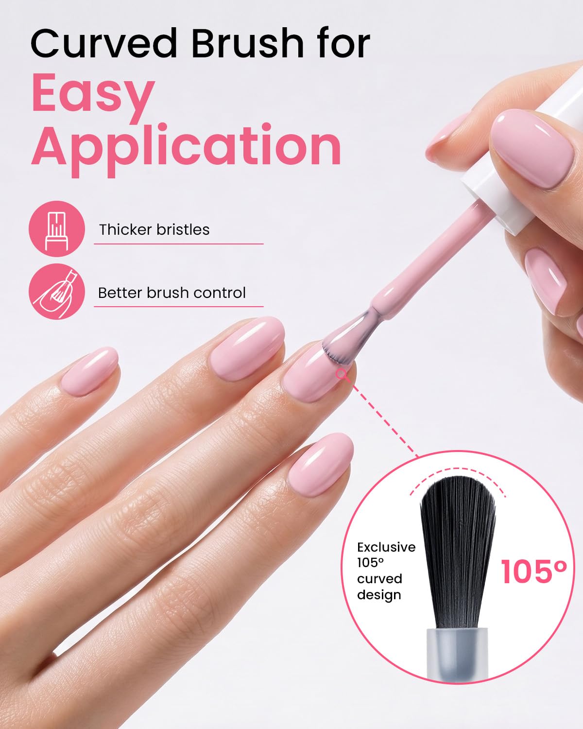 Makartt Pink Gel Nail Polish applied on nails