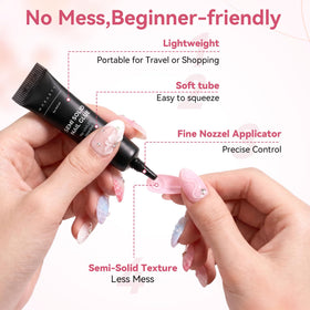 Makartt Press On Nail Glue 10ML with nails and tools