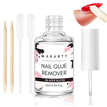 Makartt Press On Nail Glue Remover 10ML front view with droppers