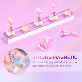 Makartt Press on Nails Stand in use with nail art tools