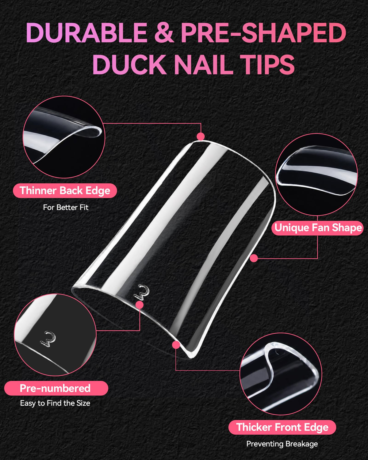 Makartt Short Duck Nail Tips displayed in packaging