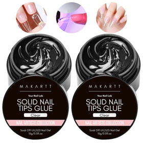 Makartt Solid Nail Glue Gel 15ml clear gel front view