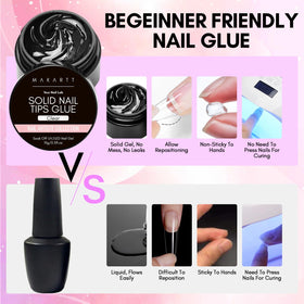 Makartt Solid Nail Glue Gel in use during nail art