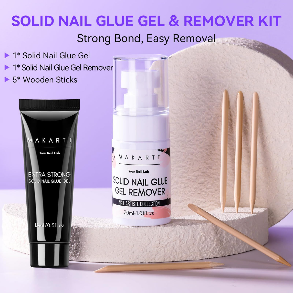 Makartt Solid Nail Glue Gel tube close-up