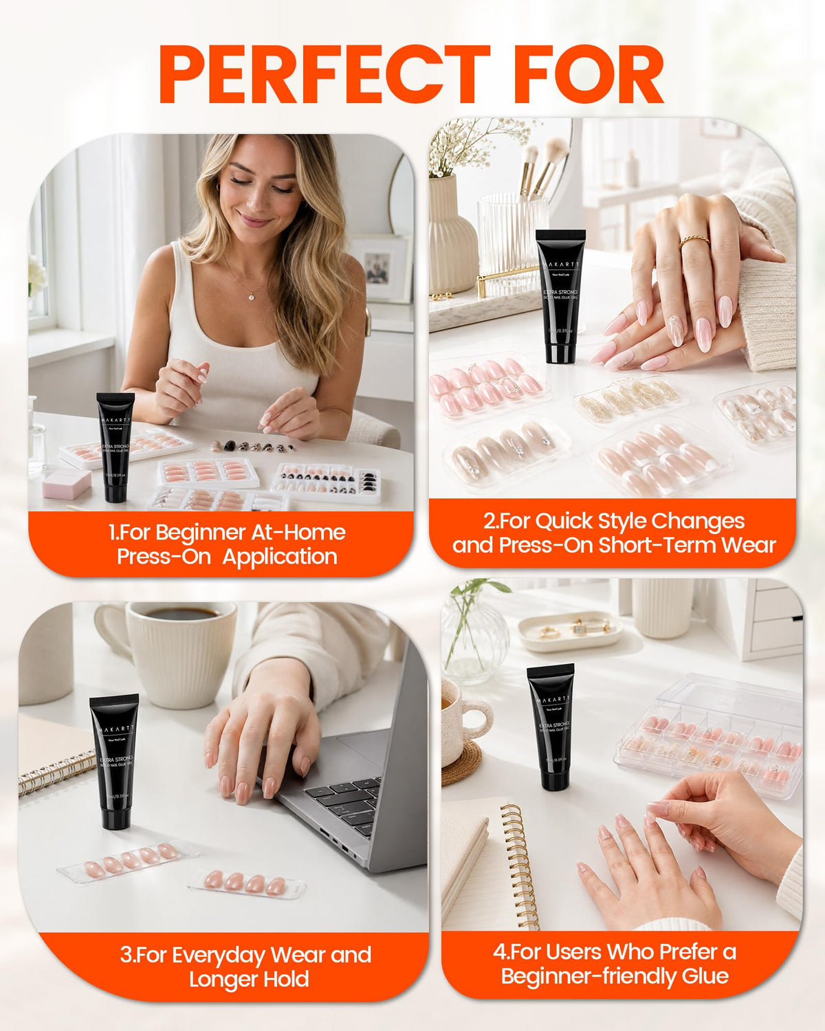 Makartt Solid Nail Glue Gel tube close-up