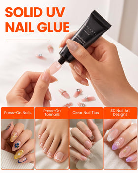 Makartt Solid Nail Glue Gel tube with clear gel