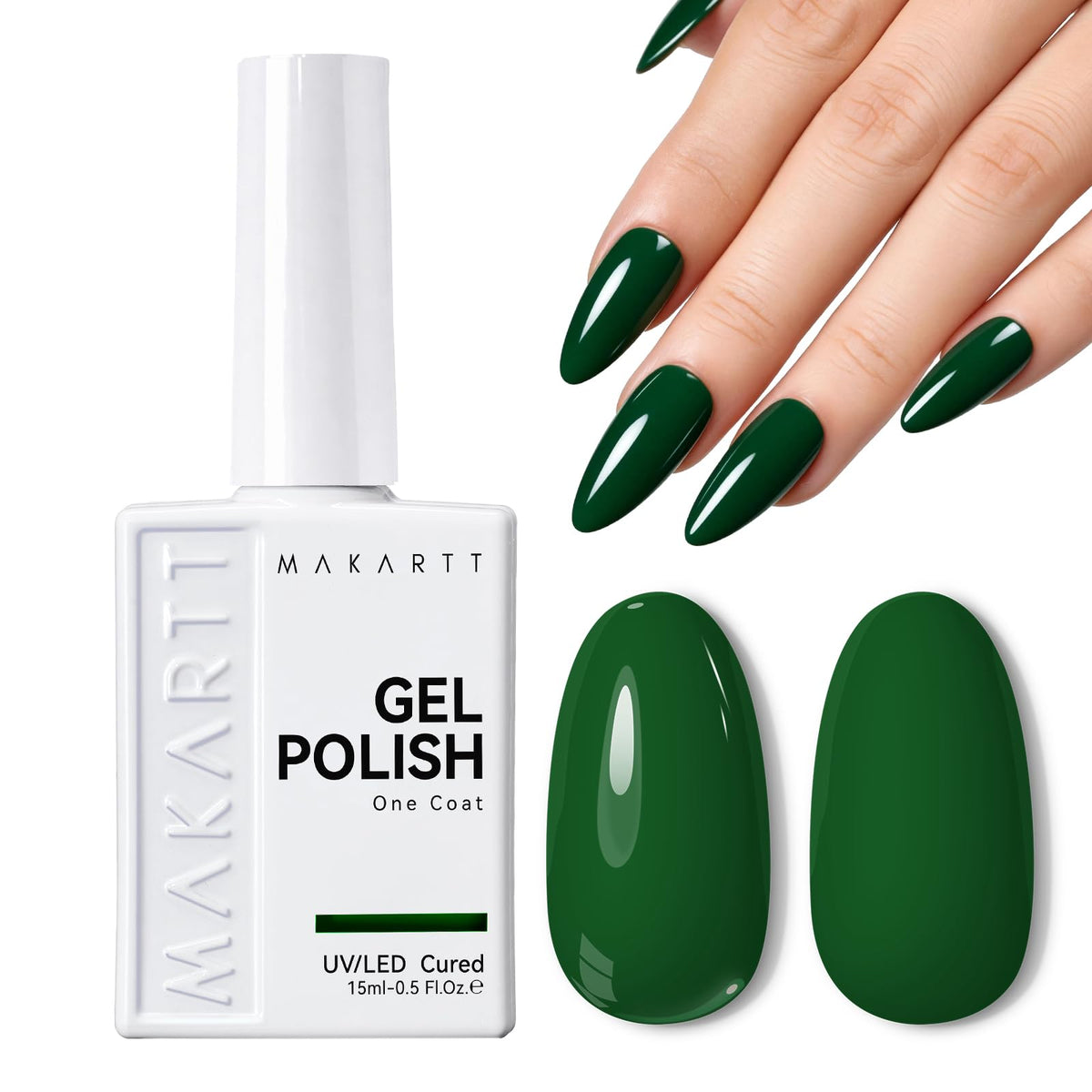 Makartt Ultra-Pigmented Green Gel Nail Polish 15ml front view