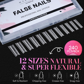 Makartt XL Tapered Square Nail Tips applied on nails
