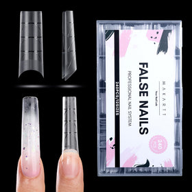 Makartt XL Tapered Square Nail Tips front view with alignment guides